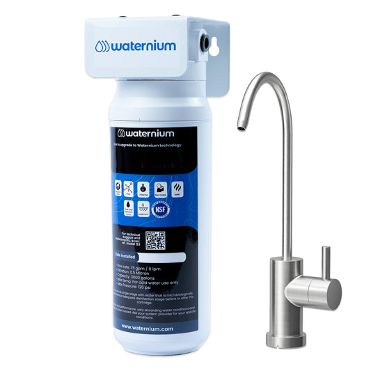 Under-Sink Water Filter | Commercial Grade 3-Stage Filtration | PFAS, Lead & Heavy Metal Reduction | Easy Install | Inline & Dedicated Faucet Options (Dedicated Faucet Kit)